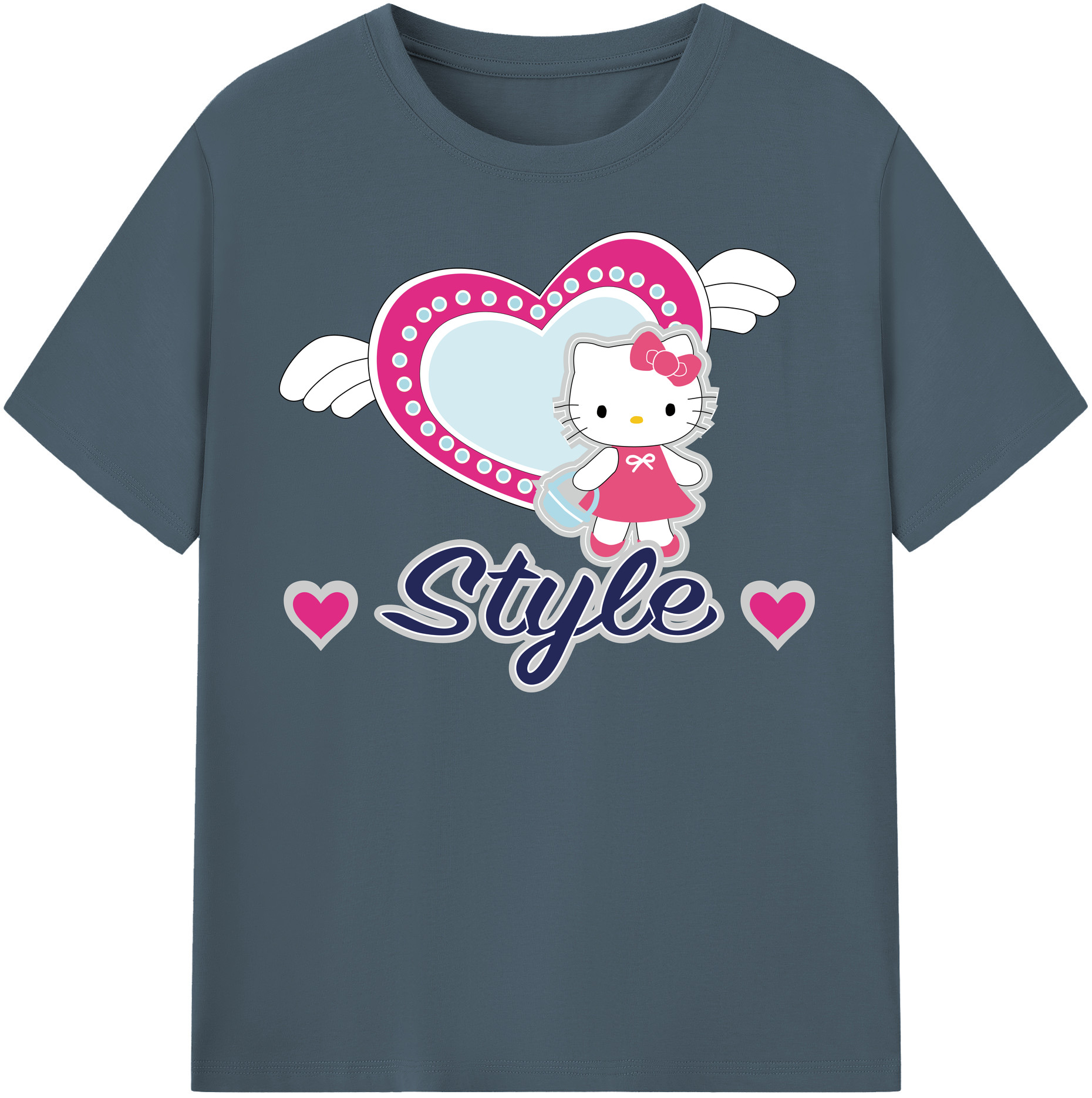 （画像用） Hello Kitty ハローキティ 綿100％半袖Tシャツ（フロントプリント）